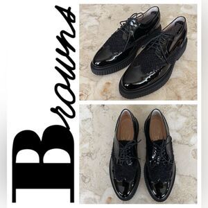 Browns Couture Patent Leather Wingtip Brogues